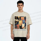 Unisex Yayoi Kusama Cats Printed Washed Tee