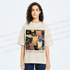 Unisex Yayoi Kusama Cats Printed Washed Tee
