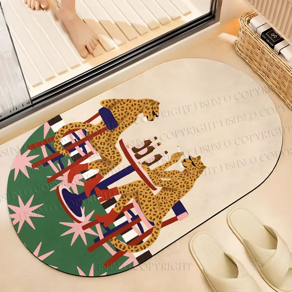 Classic Panther in Bar Printed Bath Mat