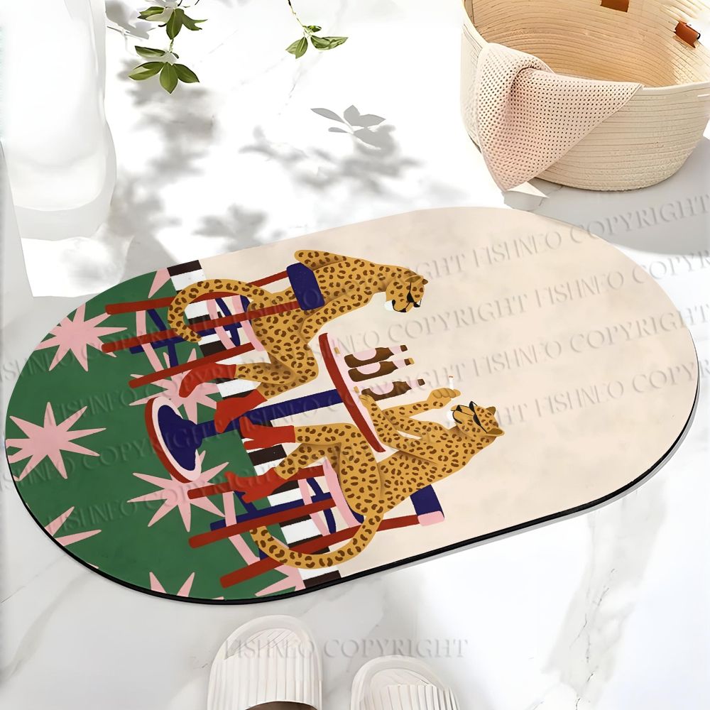 Classic Panther in Bar Printed Bath Mat