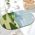 Giant Blue Cat in Mountain Printed Bath Mat