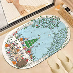 Christmas Tree Printed Bath Mat