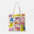 Cartoon Colorful Cat Printed Tote Bag
