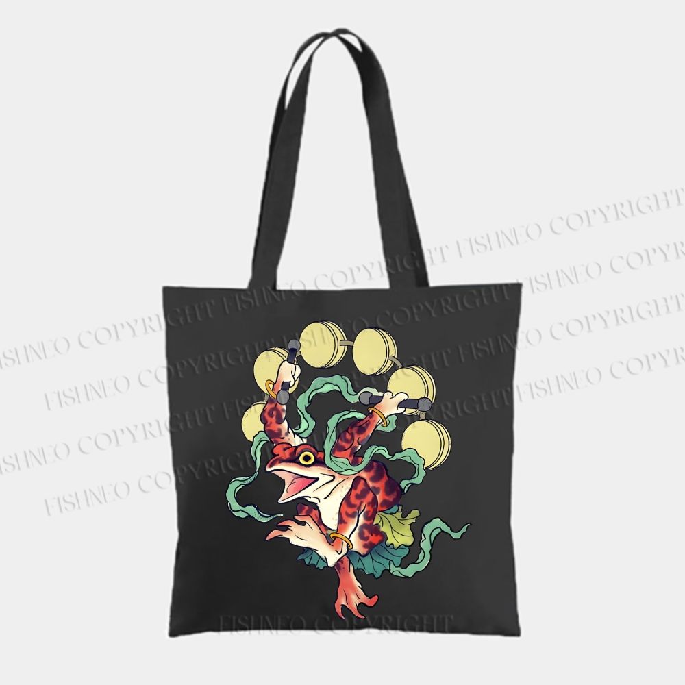 Vintage Japanese Frog Printed Tote Bag