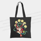 Vintage Japanese Frog Printed Tote Bag