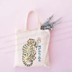 Japanese Tiger Smoking Printed Tote Bag