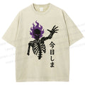 Unisex Skull Completed Today Printed Washed Tee