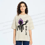 Unisex Skull Completed Today Printed Washed Tee