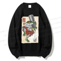 Unisex Japanese Frog Pouring Sake Printed Sweatshirt