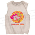 Unisex Opossum Banana Peel Printed Washed Tank Top