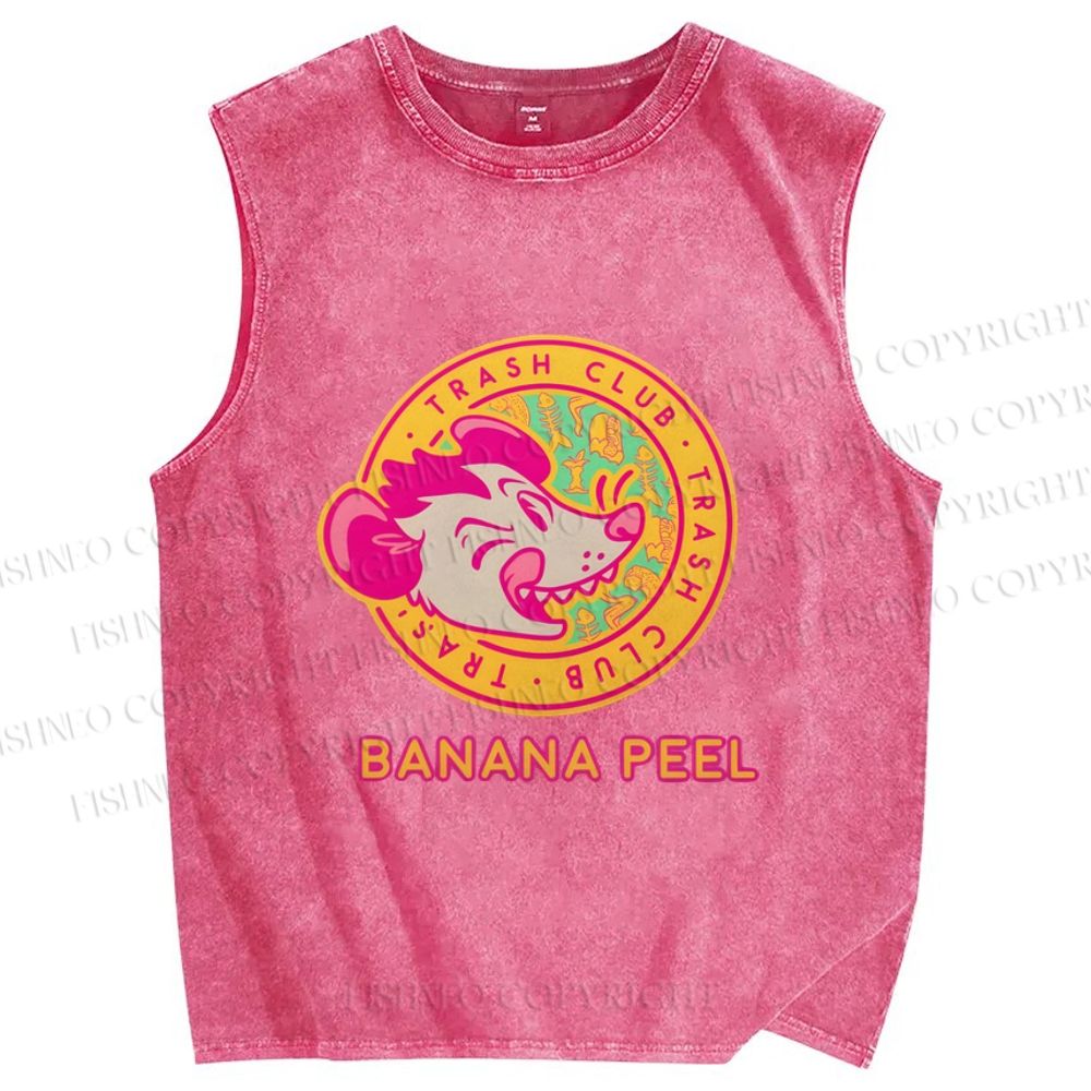 Unisex Opossum Banana Peel Printed Washed Tank Top