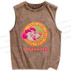 Unisex Opossum Banana Peel Printed Washed Tank Top