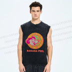 Unisex Opossum Banana Peel Printed Washed Tank Top