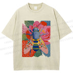 Unisex Bug in Flowers Printed Washed Tee
