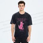 Unisex Stop Being That Kind Child Wolf Printed Washed Tee