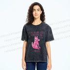 Unisex Stop Being That Kind Child Wolf Printed Washed Tee