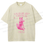 Unisex Stop Being That Kind Child Wolf Printed Washed Tee