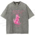 Unisex Stop Being That Kind Child Wolf Printed Washed Tee