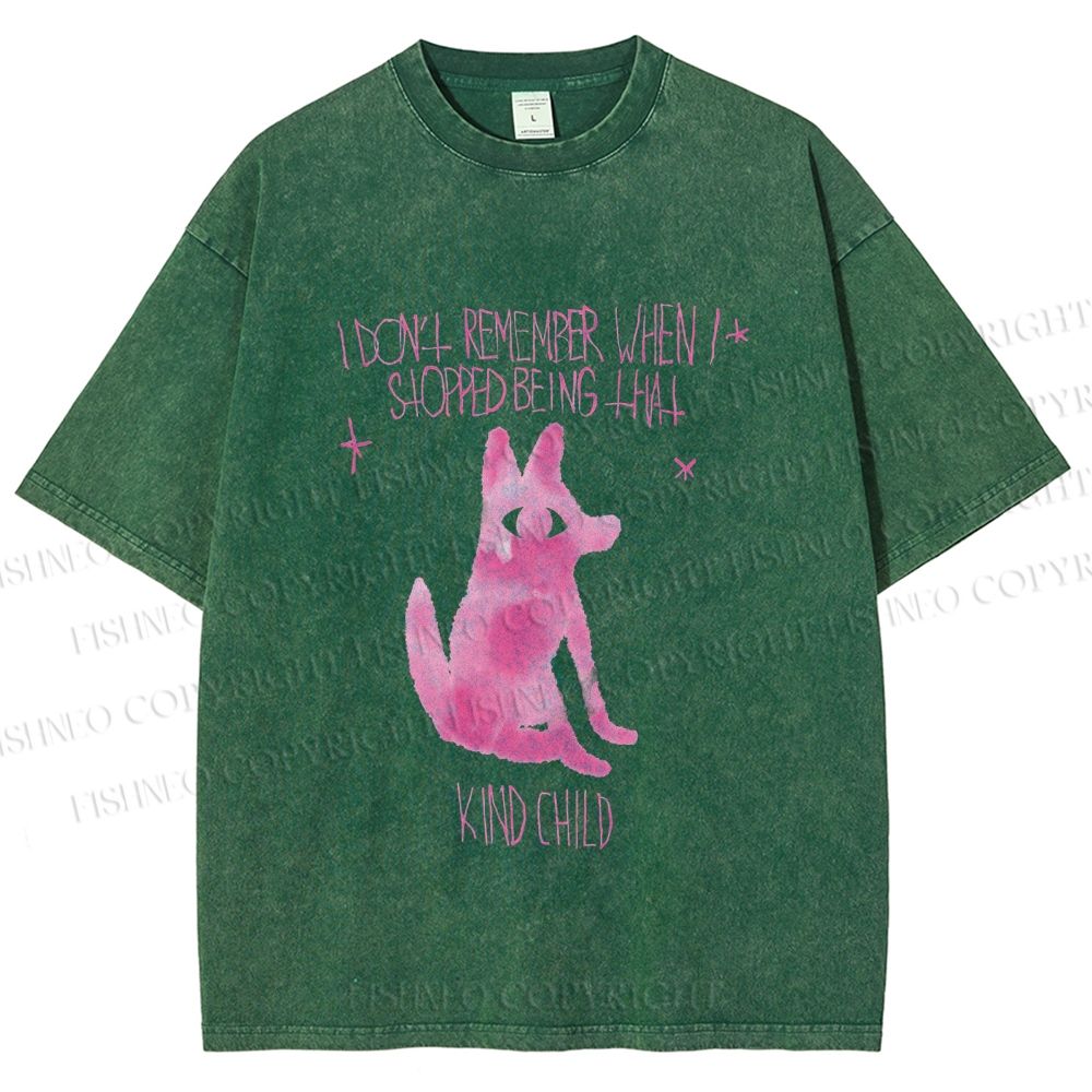 Unisex Stop Being That Kind Child Wolf Printed Washed Tee