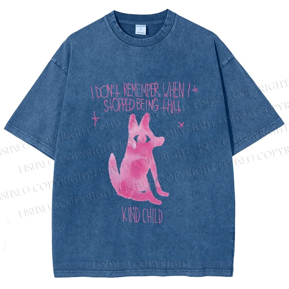 Unisex Stop Being That Kind Child Wolf Printed Washed Tee