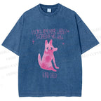 Unisex Stop Being That Kind Child Wolf Printed Washed Tee
