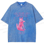Unisex Stop Being That Kind Child Wolf Printed Washed Tee