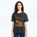 Unisex Yayoi Kusama Cat on Box Printed Washed Tee