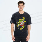 Unisex Japanese Vintage Dancing Frog Printed Washed Tee