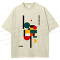 Unisex Bauhaus Geometry Printed Washed Tee