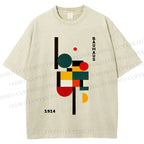 Unisex Bauhaus Geometry Printed Washed Tee