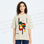 Unisex Bauhaus Geometry Printed Washed Tee
