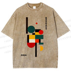 Unisex Bauhaus Geometry Printed Washed Tee