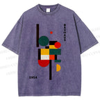 Unisex Bauhaus Geometry Printed Washed Tee