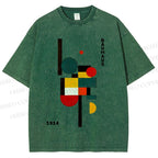 Unisex Bauhaus Geometry Printed Washed Tee