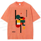 Unisex Bauhaus Geometry Printed Washed Tee