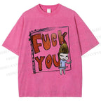 Unisex Fuck You Yoshitomo Nara Printed Washed Tee