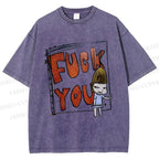 Unisex Fuck You Yoshitomo Nara Printed Washed Tee