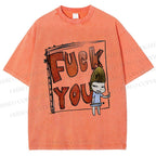 Unisex Fuck You Yoshitomo Nara Printed Washed Tee