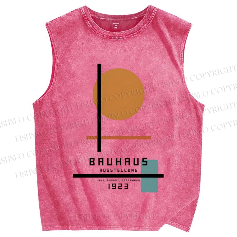Unisex Bauhaus Geometry Printed Washed Tank Top