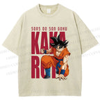 Unisex Son Goku Printed Washed Tee