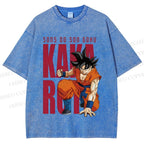 Unisex Son Goku Printed Washed Tee