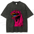 Unisex Neon Roar Vintage Printed Washed Tee