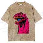 Unisex Neon Roar Vintage Printed Washed Tee