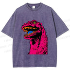 Unisex Neon Roar Vintage Printed Washed Tee