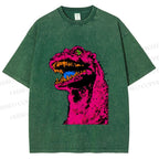 Unisex Neon Roar Vintage Printed Washed Tee