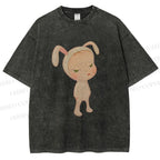 Unisex Nara Michiko Rabbit Ear Girl Printed Washed Tee