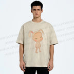 Unisex Nara Michiko Rabbit Ear Girl Printed Washed Tee