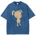 Unisex Nara Michiko Rabbit Ear Girl Printed Washed Tee