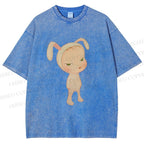 Unisex Nara Michiko Rabbit Ear Girl Printed Washed Tee