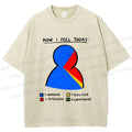 Unisex How I Feel Today Funny Graffiti Printed Washed Tee